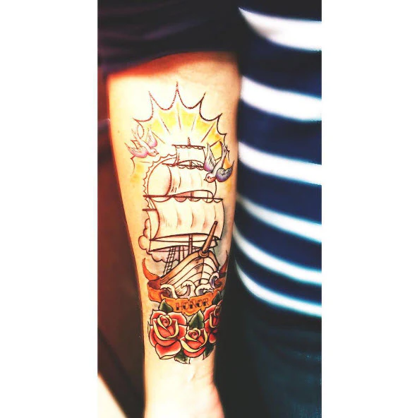 Nautical Sailboat Sleeve Tattoo - Image 5