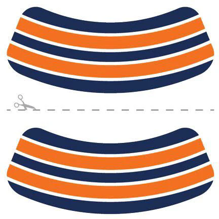 Navy, Orange & White Eye Black Tattoo