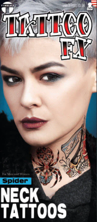 Neck Tattoos Spider - Tinsley Transfers - Image 3