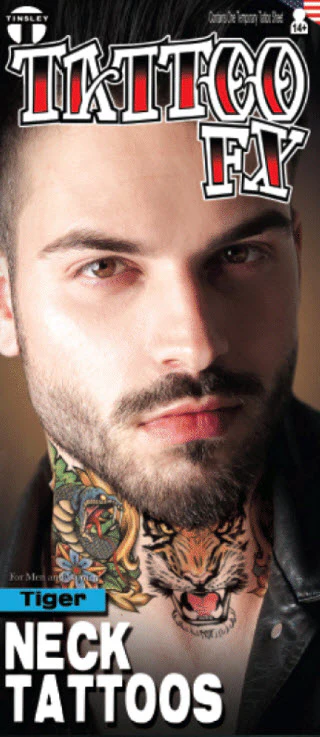 Neck Tattoos Tiger - Tinsley Transfers - Image 3