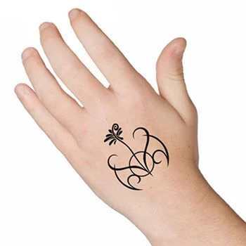 Octagon Tribal Flower Tattoo - Image 2