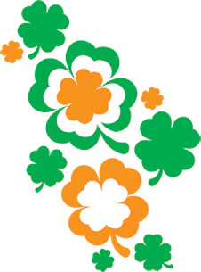 Orange & Green Clovers Tattoo