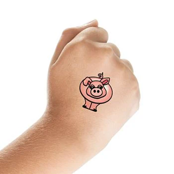 Pig Curly Tail Tattoo - Image 2
