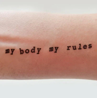 My Body My Rules Tattoo- Tattoonie - Image 2