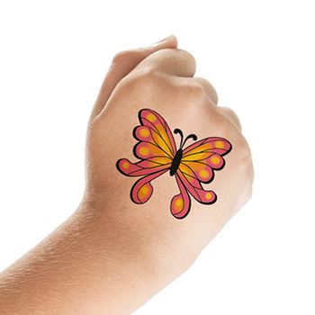 Pink & Orange Butterfly Tattoo - Image 2