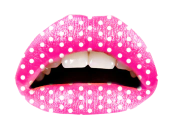 Pink Polka Violent Lips (3 Lip Tattoo Sets) - Image 3