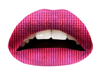 Pink & Red Halftone Violent Lips