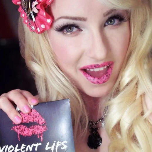 Pink & Red Roses Violent Lips (4 Lip Tattoo Sets) - Image 4