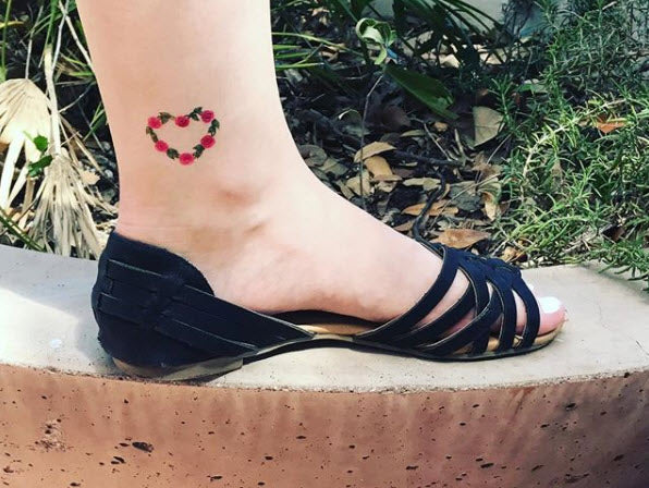 Pink Roses Heart Tattoo - Image 2