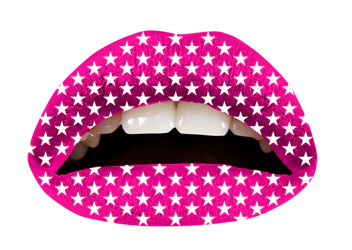 Pink Stars Violent Lips (3 Lip Tattoo Sets) - Image 2