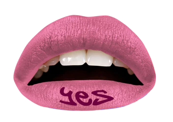 Pink "Yes" Violent Lips (3 Lip Tattoo Sets) - Image 2