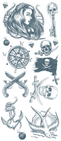 Pirate Buccaneer Tattoo Kit - Image 2