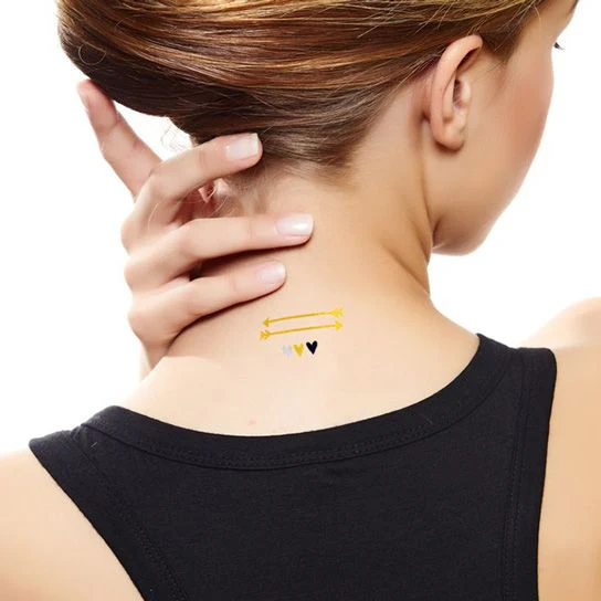 PrismFoil Gold And Silver Hearts And Arrows Tattoos (16 Tattoos) - Image 2