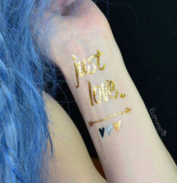 PrismFoil Gold And Silver Hearts And Arrows Tattoos (16 Tattoos) - Image 3