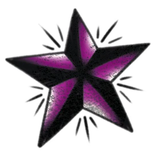 Prismfoil Purple Star Tattoo