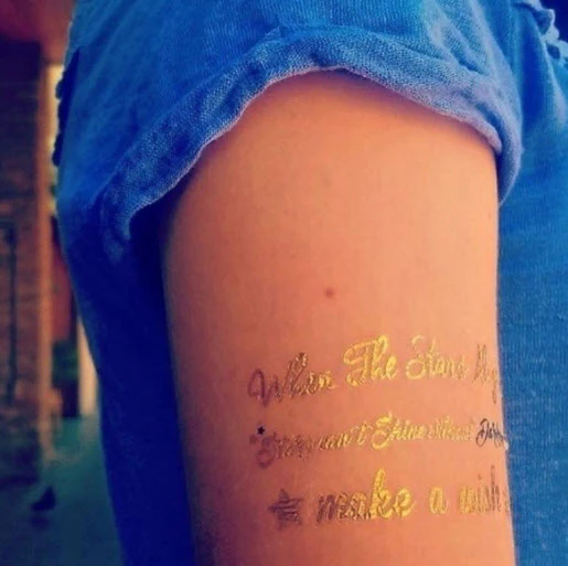 Prismfoil Star Quotes Tattoo (3 Tattoos) - Image 3