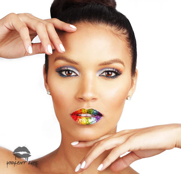 Rainbow Glitteratti Violent Lips (3 Lip Tattoo Sets) - Image 2