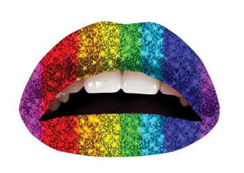 Rainbow Glitteratti Violent Lips (3 Lip Tattoo Sets) - Image 3