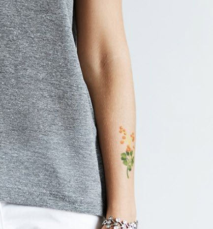 Red Berry Floral Tattoo - Image 2