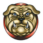 Red Collar Bulldog Tattoo