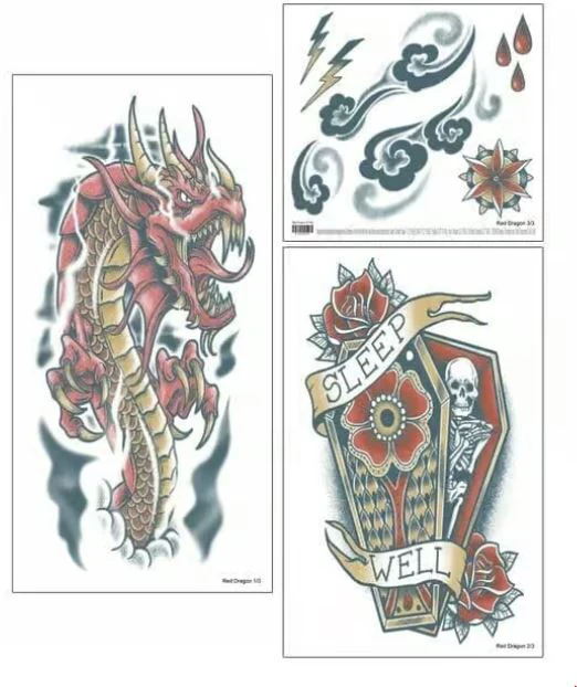 Red Dragon Sleeve Tattoo Set - Image 3