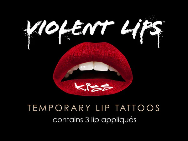 Red Kiss Violent Lips (3 Lip Tattoo Sets)
