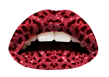 Red Leopard Glitteratti Violent Lips (3 Lip Tattoo Sets) - Image 2