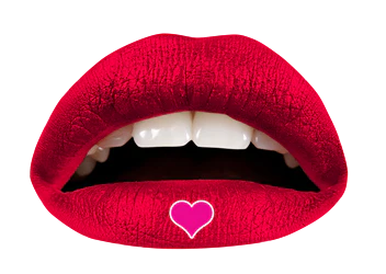 Red & Pink Heart Violent Lips