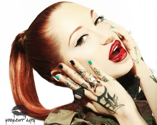 Red Snake Violent Lips (3 Lip Tattoo Sets) - Image 2