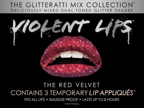 Red Velvet Glitteratti Violent Lips (3 Lip Tattoo Sets)