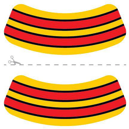 Red, Yellow & Black Eye Black Tattoo