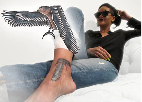 Rihanna - Falcon Gun Tattoo - Image 2