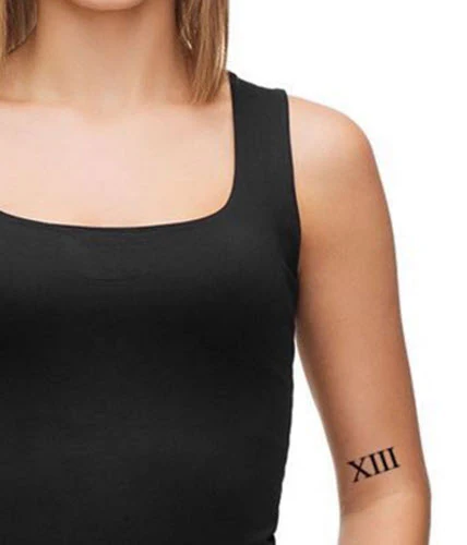 Roman Numeral 13 (Thirteen) Tattoo (3 tattoos) - Image 3