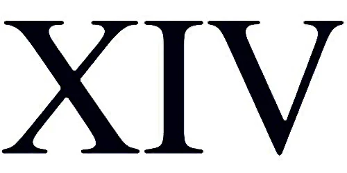 Roman Numeral 14 (Fourteen) Tattoo (3 tattoos) - Image 2