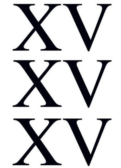 Roman Numeral 15 (Fifteen) Tattoo (3 tattoos)