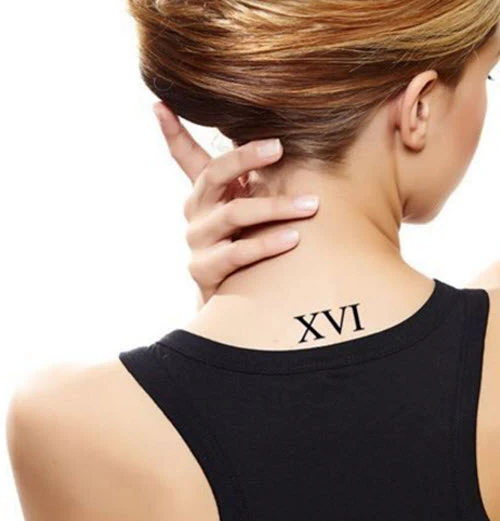 Roman Numeral 16 (Sixteen) Tattoo (3 tattoos) - Image 3