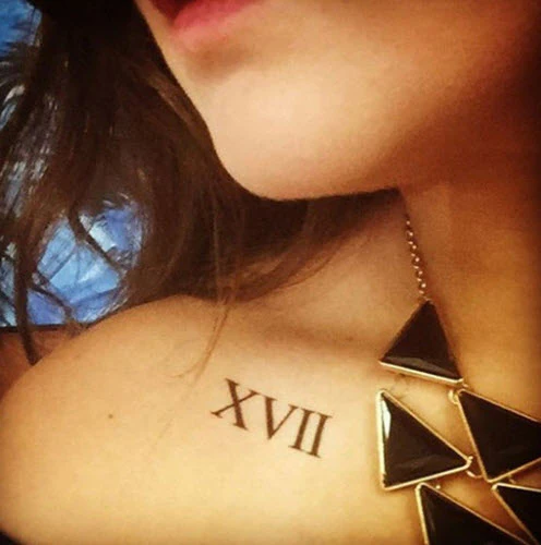 Roman Numeral 17 (Seventeen) Tattoo (3 tattoos) - Image 4