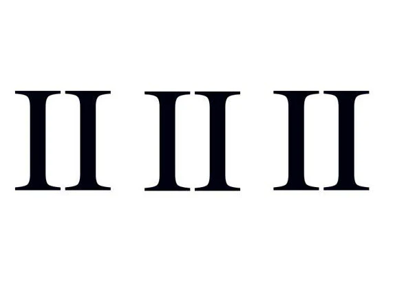 Roman Numeral 2 (Two) Tattoo (3 tattoos)