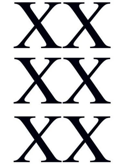 Roman Numeral 20 (Twenty) Tattoo (3 tattoos)