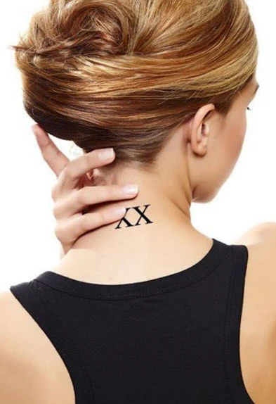 Roman Numeral 20 (Twenty) Tattoo (3 tattoos) - Image 3