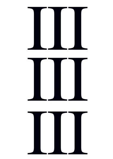 Roman Numeral 3 (Three) Tattoo (3 tattoos)