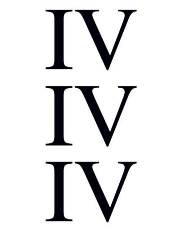 Roman Numeral 4 (Four) Tattoo (3 tattoos)
