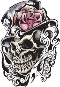 Rose Hat Skull Tattoo - Image 2