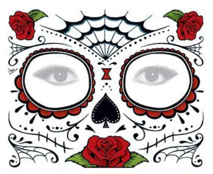 Roses Face Mask Tattoo