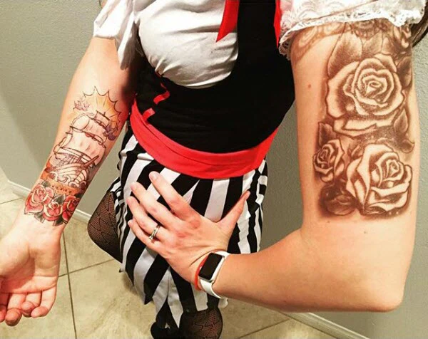 Roses Sleeve Tattoo - Image 5