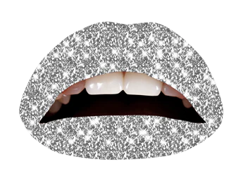 Silver Glitteratti Violent Lips (3 Lip Tattoo Sets) - Image 3