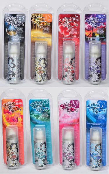 Silver Temporary Tattoo Spray + 3 Stencils - Image 7