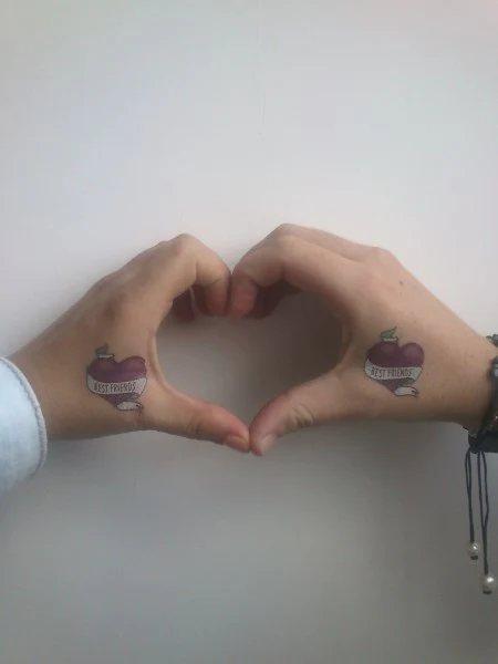 Small Best Friends Heart Tattoo - Image 2