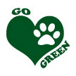 Small Go Green Paw Tattoo