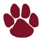 Small Maroon Paw Tattoo